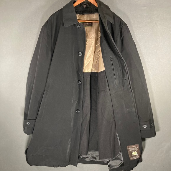 Joseph Abboud XXL Black Rain Wind Resistant ClimaAdapt Trench Coat Men - Picture 1 of 9